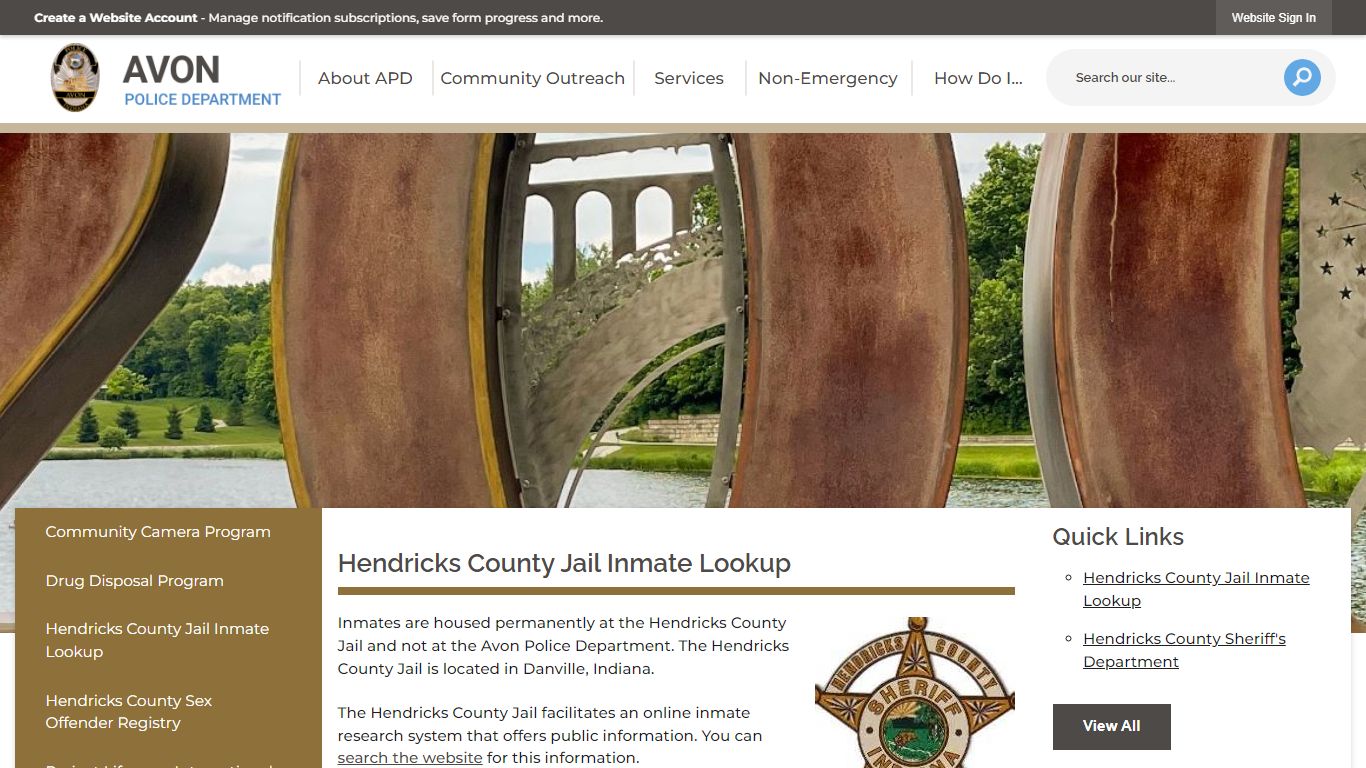 Hendricks County Jail Inmate Lookup | Avon, IN