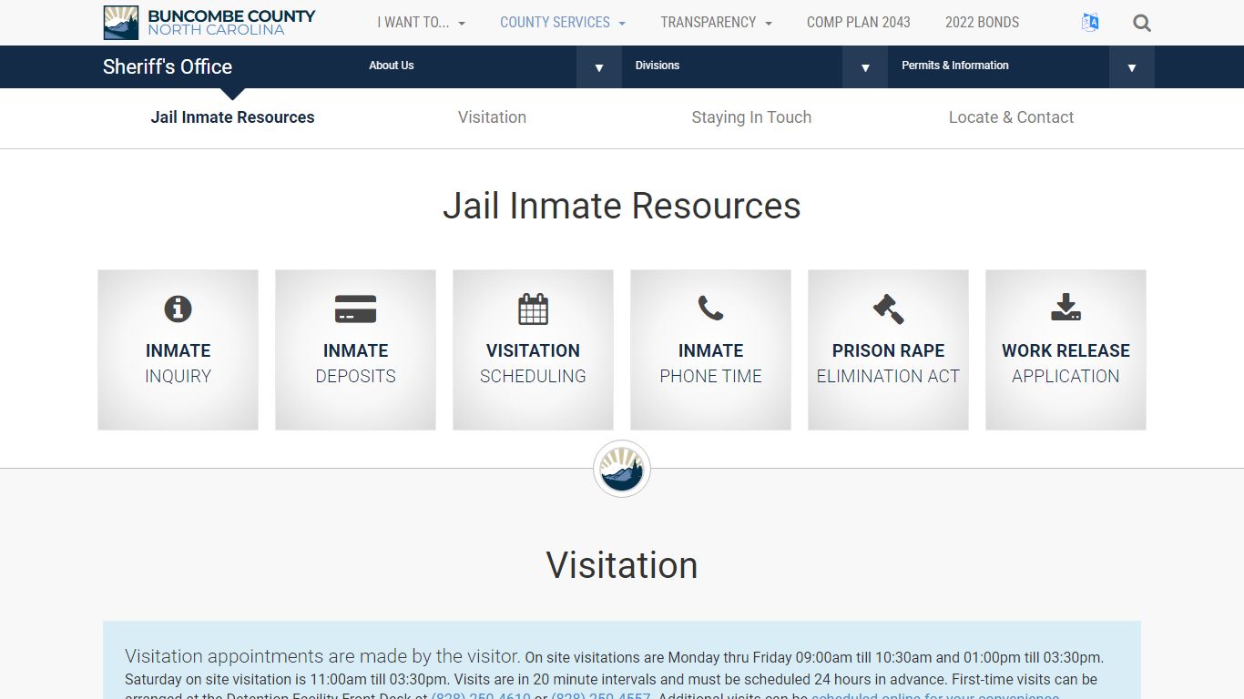 Sheriff's Office - Jail Inmate Resources - Buncombe County